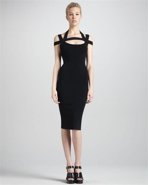 black michael michael kors fitted dress